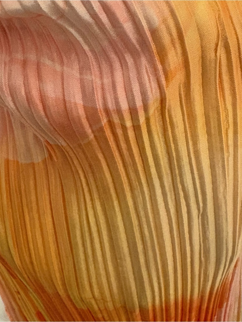 Orange & Yellow Hawaiian Pleated Slip Dress - Picture 7 of 12